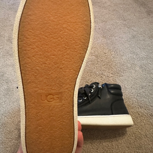 UGG Black Leather High-Top Sneakers - Picture 3 of 5